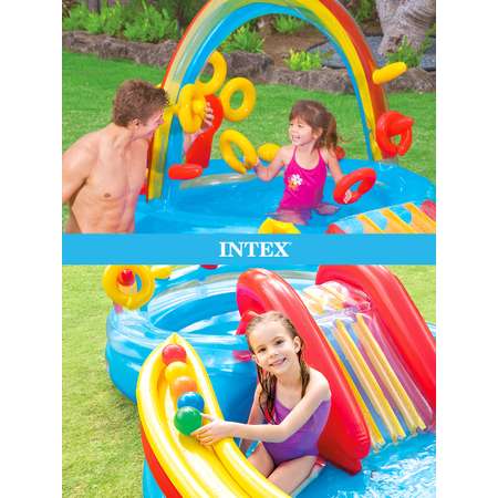 Водный игровой центр Intex Радуга с фонтаном и горкой 297х193х135 см