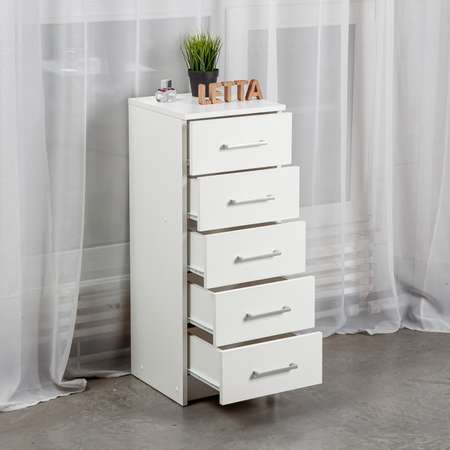 Комод LETTA Lite 5 ящиков Белое тиснение 350*890*354