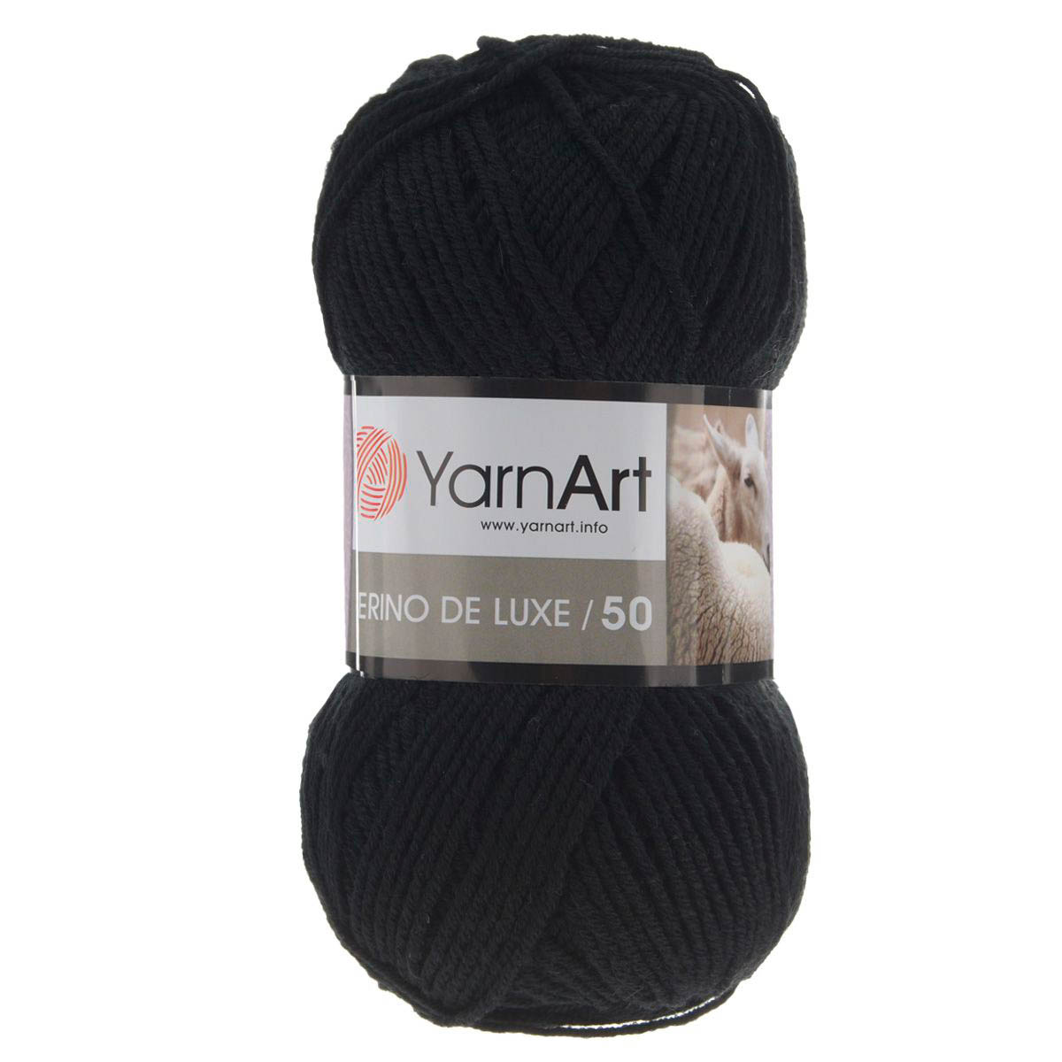 Пряжа YarnArt Merino de Lux полушерстяная 100 г 280 м 585 черный 5 мотков - фото 6