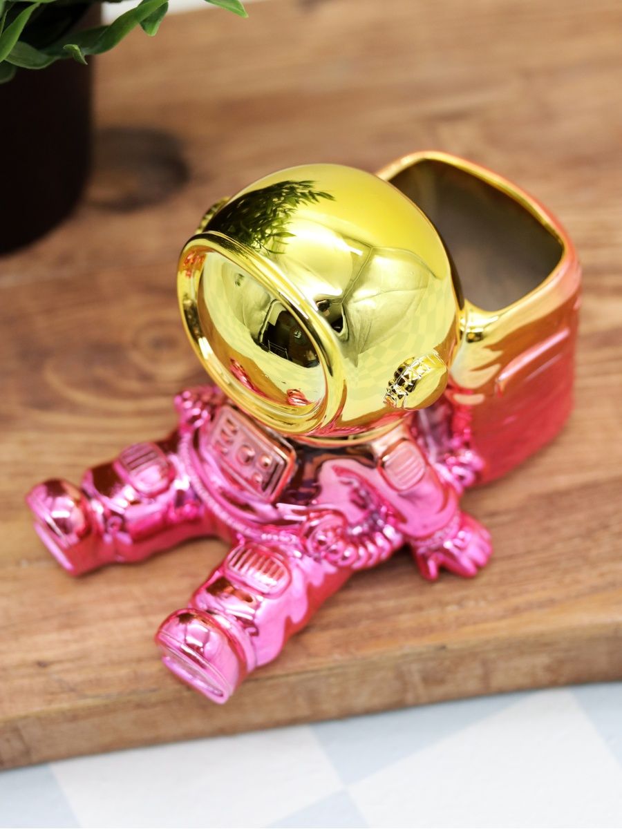 Подставка для канцелярии iLikeGift Astronaut pink metallic - фото 4