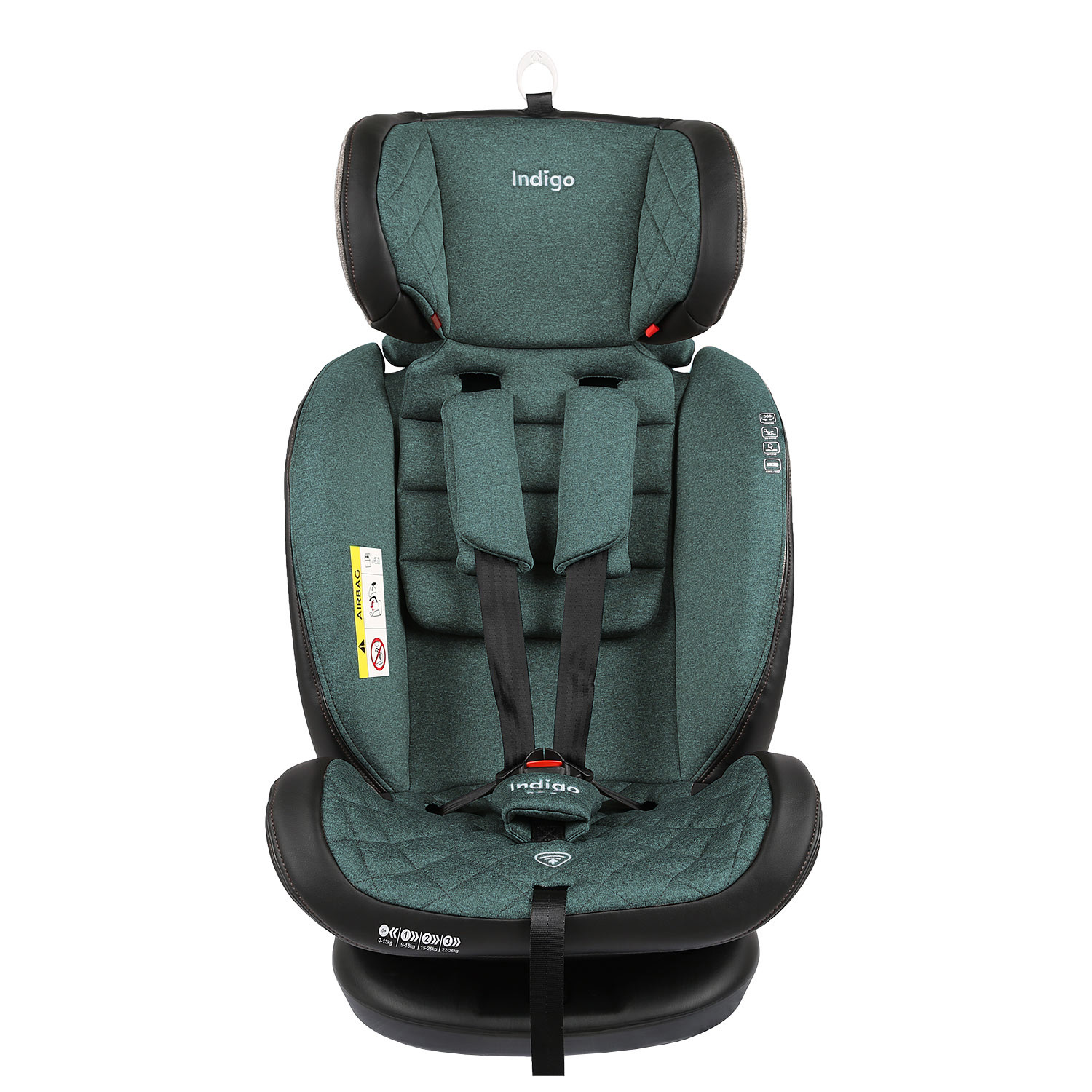 Автокресло Indigo Aero ST-3 Isofix растущее поворотное 0-36 кг зеленый - фото 17