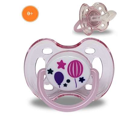 Соска-пустышка Baby Land силиконовая ортодонтическая ночная розовая 0-6 месяцев