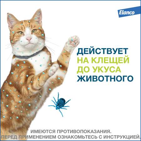 Ошейник для кошек Elanco Foresto от блох и клещей защита 8месяцев 38см 65232