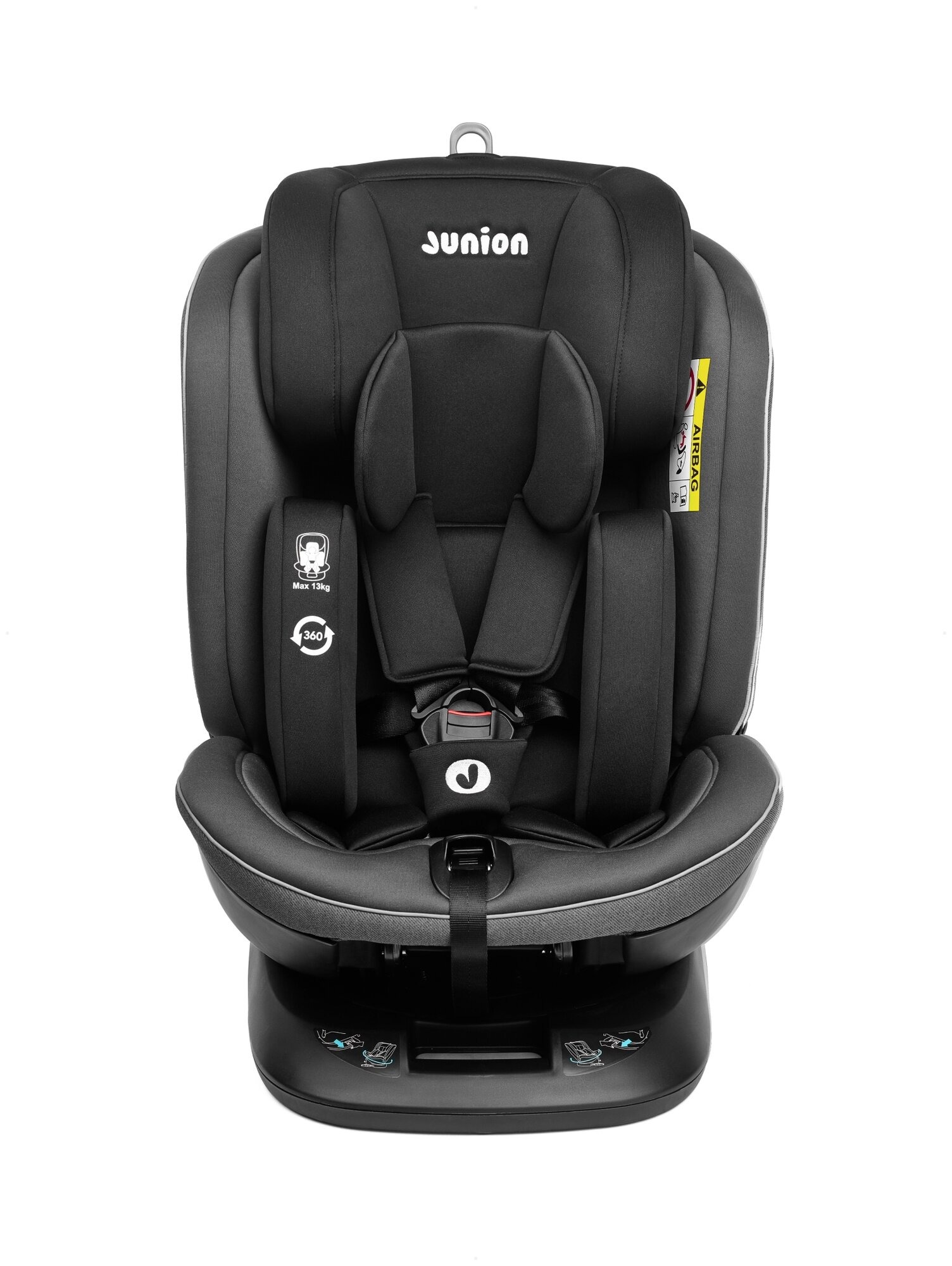 Автокресло Junion Ebby группа 0+/1/2/3 0-36 кг 360° Isofix тёмно-серый - фото 2