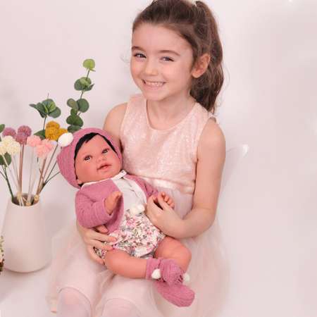 Кукла малышка Antonio Juan Реборн Сэнди в розовом 40 см мягконабивная