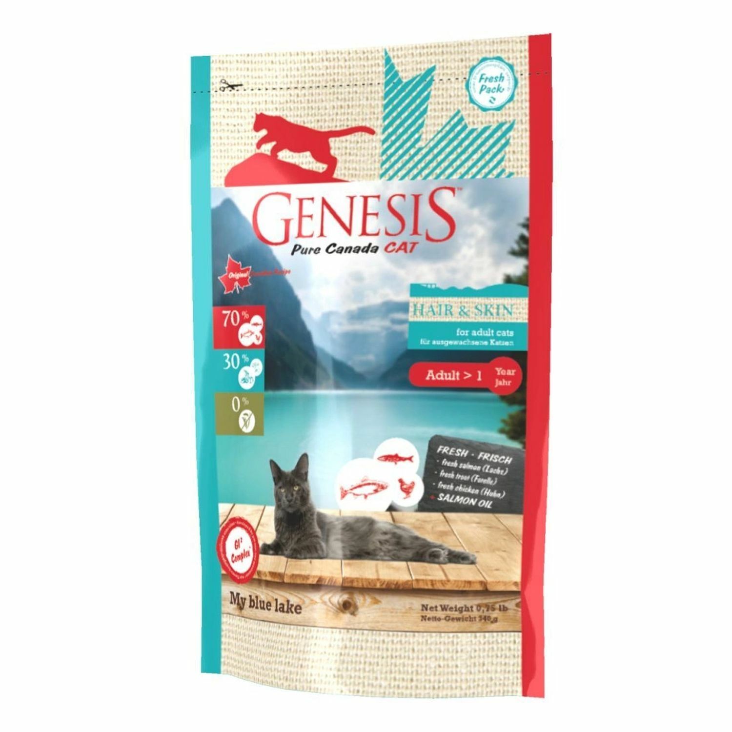 Сухой корм для кошек Genesis 0.34 кг рыба, курица (при аллергии и заболеваниях кожи) - фото 1