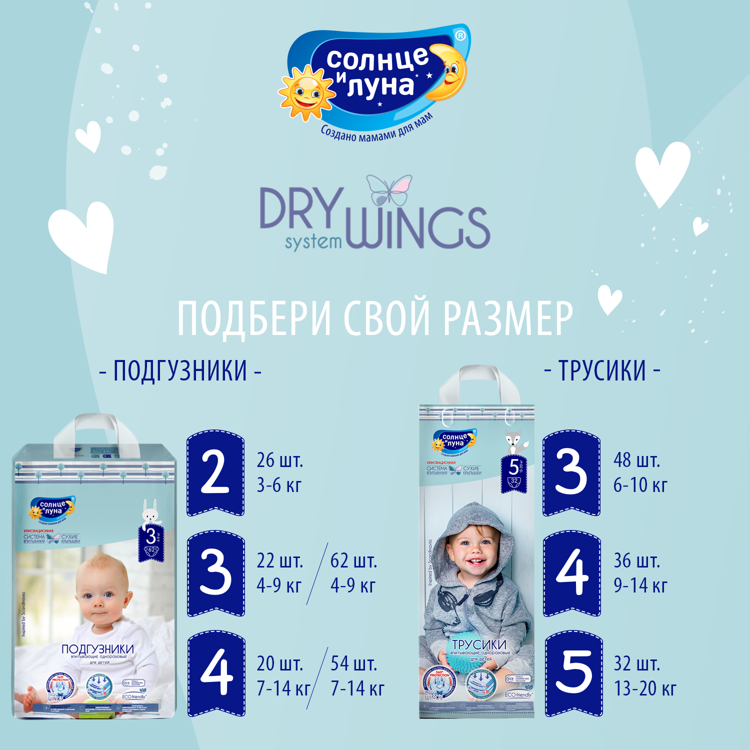 Подгузники Солнце и луна Dry wings Small 3/M 4-9кг 22шт - фото 7