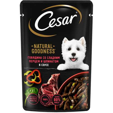 Корм для собак Cesar 80г Natural Goodness взрослых с говядиной паприкой и шпинатом в соусе