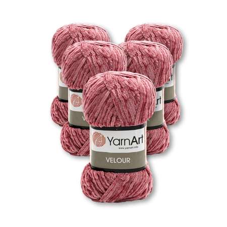 Пряжа для вязания YarnArt Velour 100 г 170 м микрополиэстер мягкая велюровая 5 мотков 868 темно-розовый