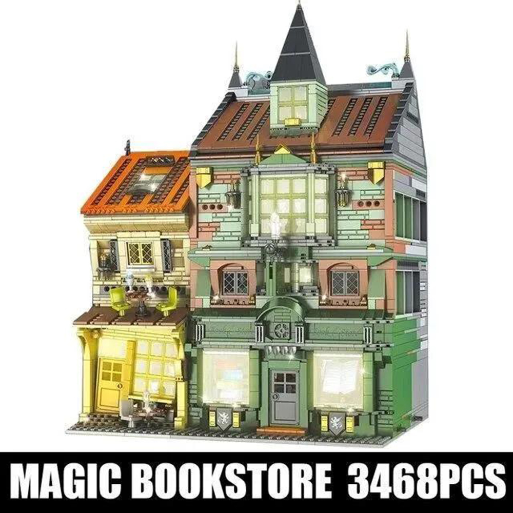 Конструктор Mould King Книжный магазин Гарри Поттера с подсветкой 3468 деталей - фото 8