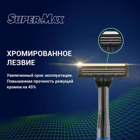 Бритвы одноразовые Super-Max для мужчин с тройным лезвием 2 штуки