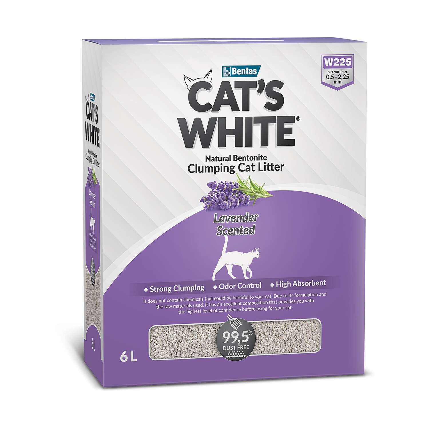 Наполнитель для кошек Cats White Box комкующийся с ароматом лаванды 6л - фото 1