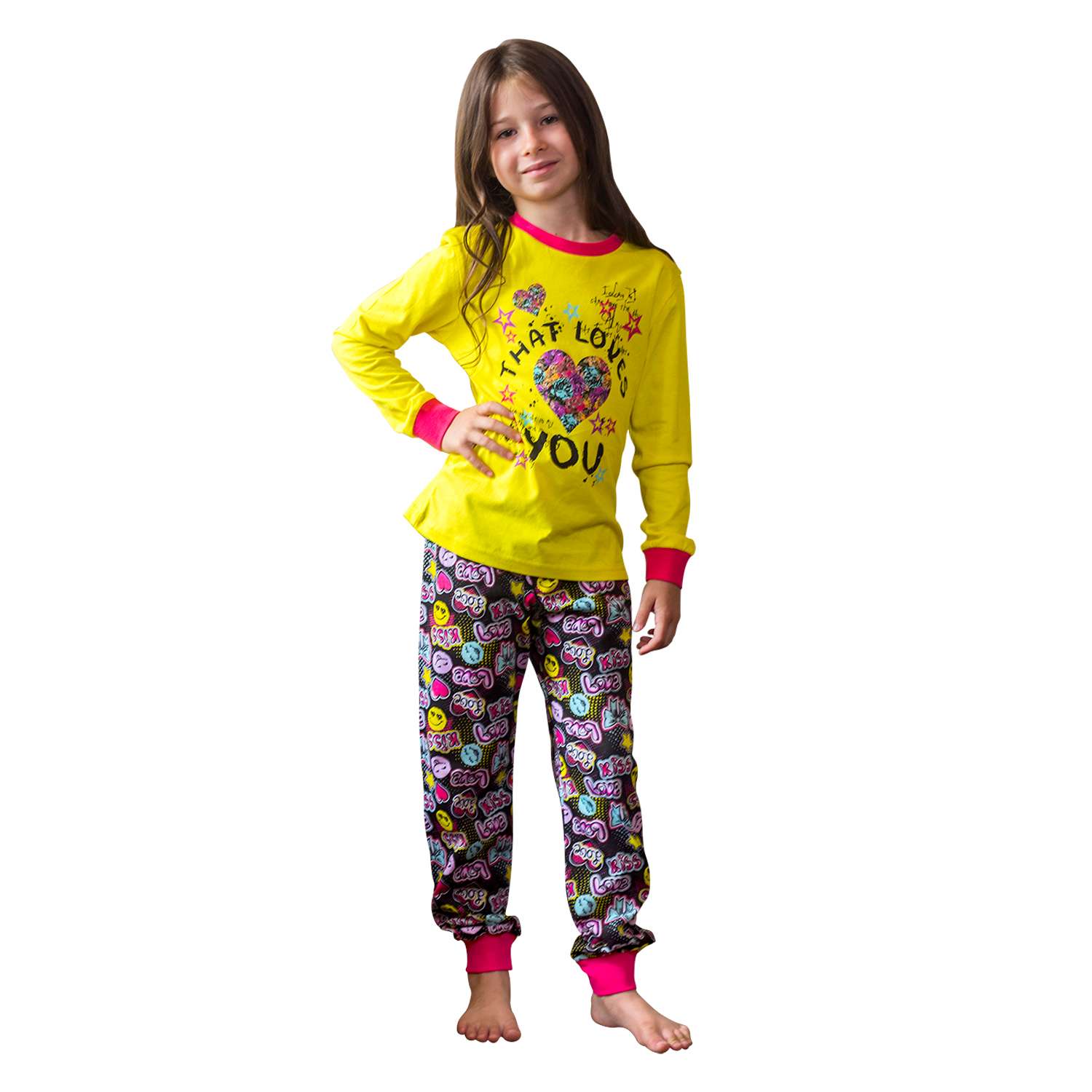 Пижама для девочки T-SOD DTS1464/2912_сердце - фото 1