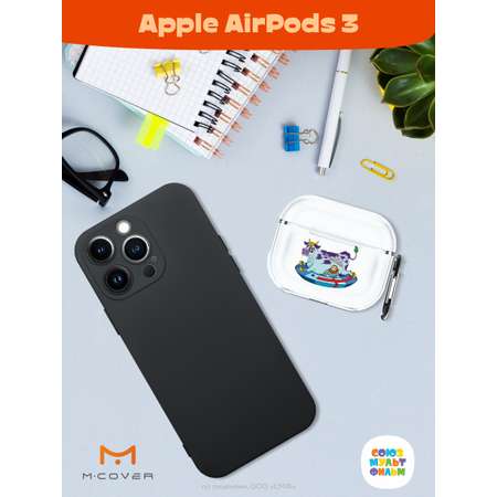 Силиконовый чехол Mcover для Apple AirPods 3 с карабином Склиз и капитан Зелёный