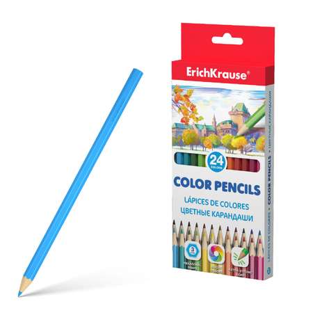 Цветные карандаши ErichKrause шестигранные 24 цвета