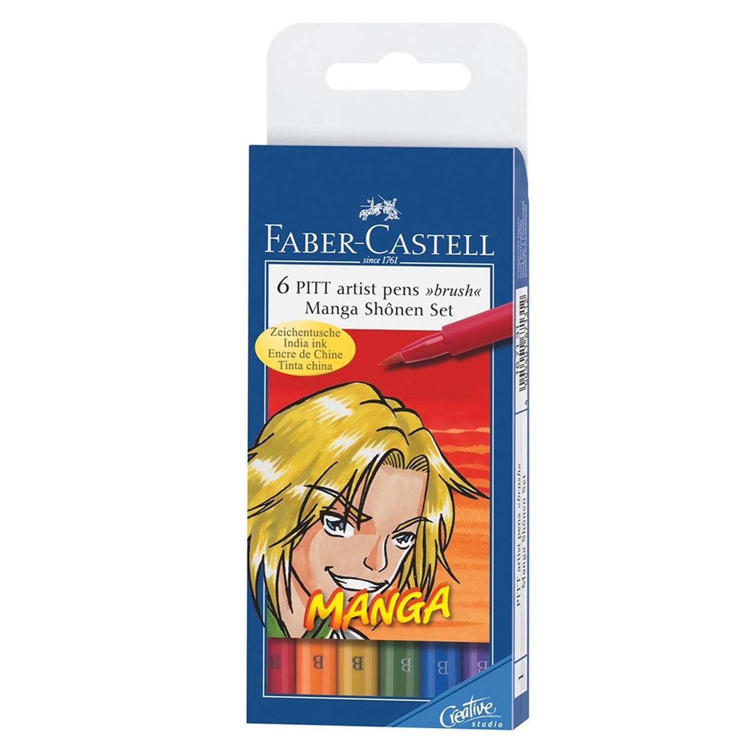 Капиллярные ручки Faber Castell MANGA набор цветов в футляре 6 шт. - фото 1