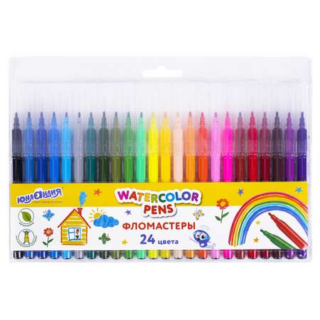 Фломастеры Юнландия для рисования для детей набор 24 цвета