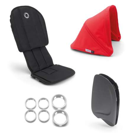 Комплект в коляску Bugaboo Ant style set 5предметов Black-Neon-Red 910210NR01