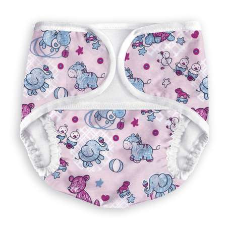 Трусики MULTI-DIAPERS с карманов для вкладыша Бегемоты розовые С 7-18кг 1шт