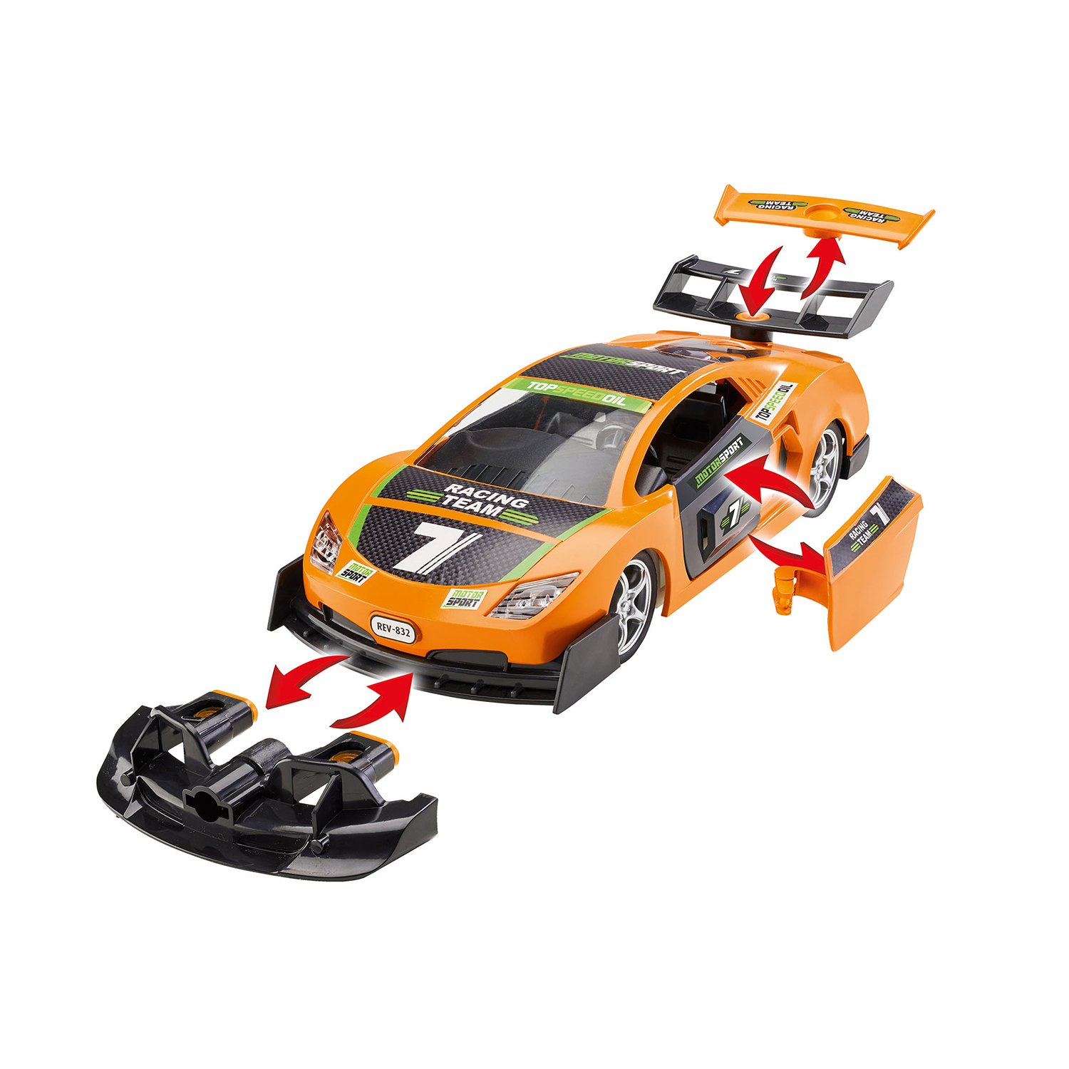 Сборная модель Revell Гоночный автомобиль Junior kit Pull Back Racing Car оранжевый 00832 - фото 4