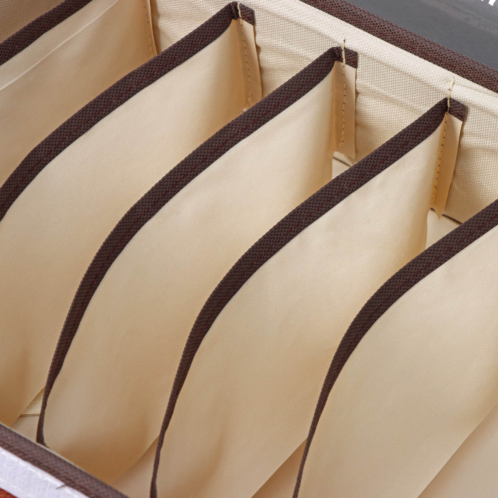 Органайзер Доляна для хранения белья с прозрачной крышкой «Тео» 6 отделений 32×23×12 см цвет коричневый - фото 5