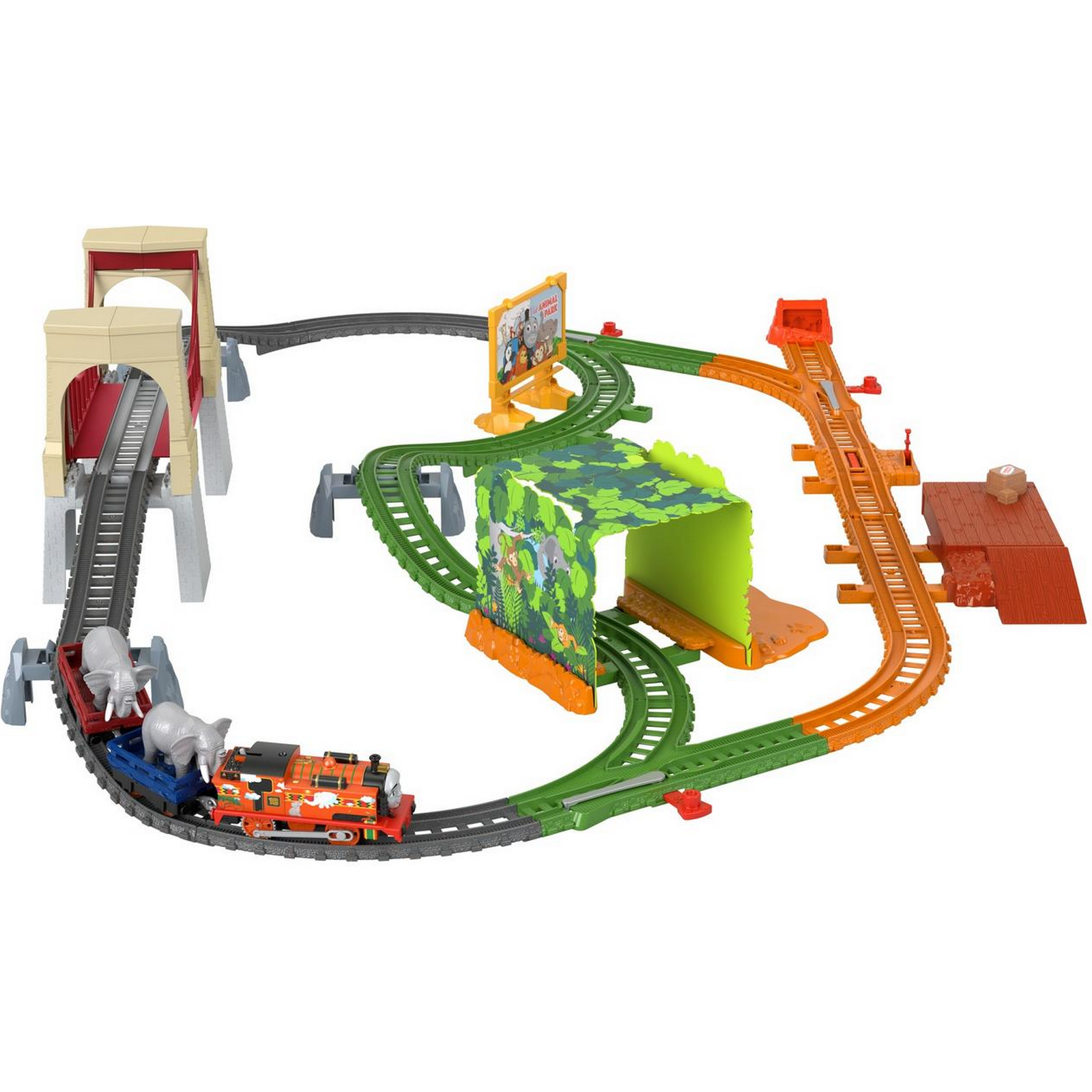 Набор игровой Thomas & Friends Железная дорога Ния и слон GPD84 - фото 6