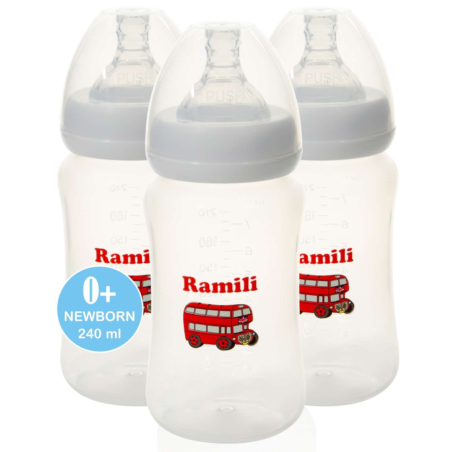 Три бутылочки Ramili противоколиковые 240MLX3 - фото 1
