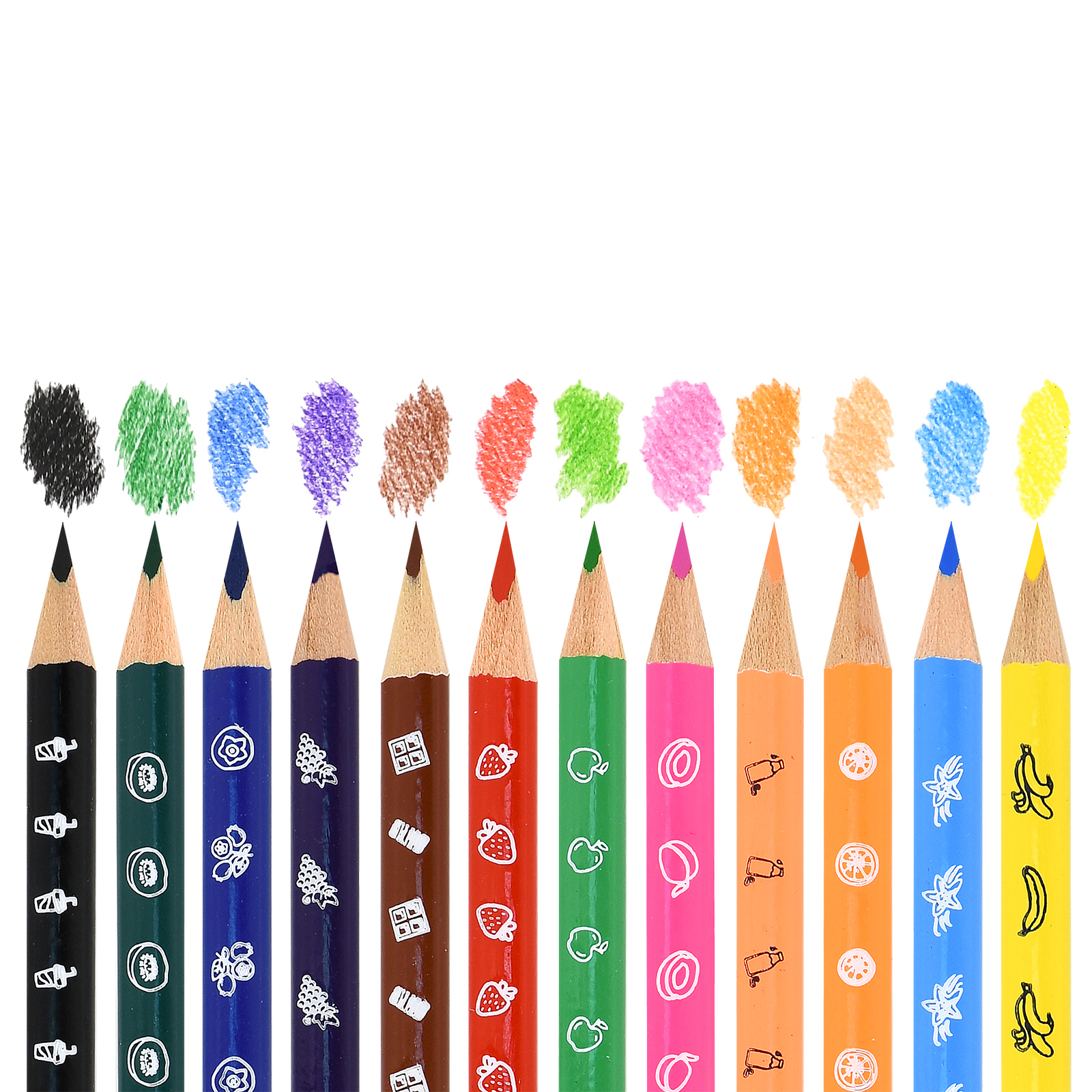 Набор цветных карандашей Каляка-Маляка супермягкий грифель 12цветов КТКМ12А - фото 6