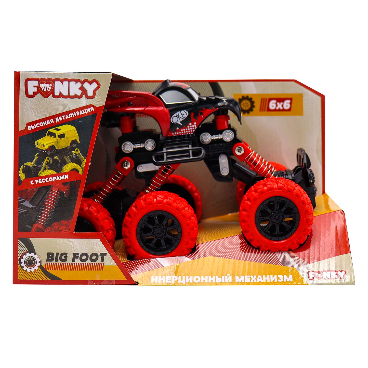 Машинка Funky Toys инерционная Внедорожник Красная FT97932 FT97932 - фото 1