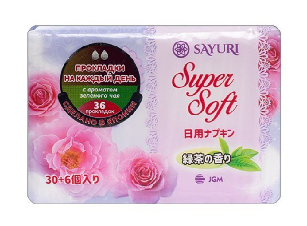 Ежедневные прокладки SAYURI Super Soft c ароматом зеленого чая - фото 1