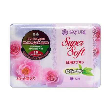 Ежедневные прокладки SAYURI Super Soft c ароматом зеленого чая