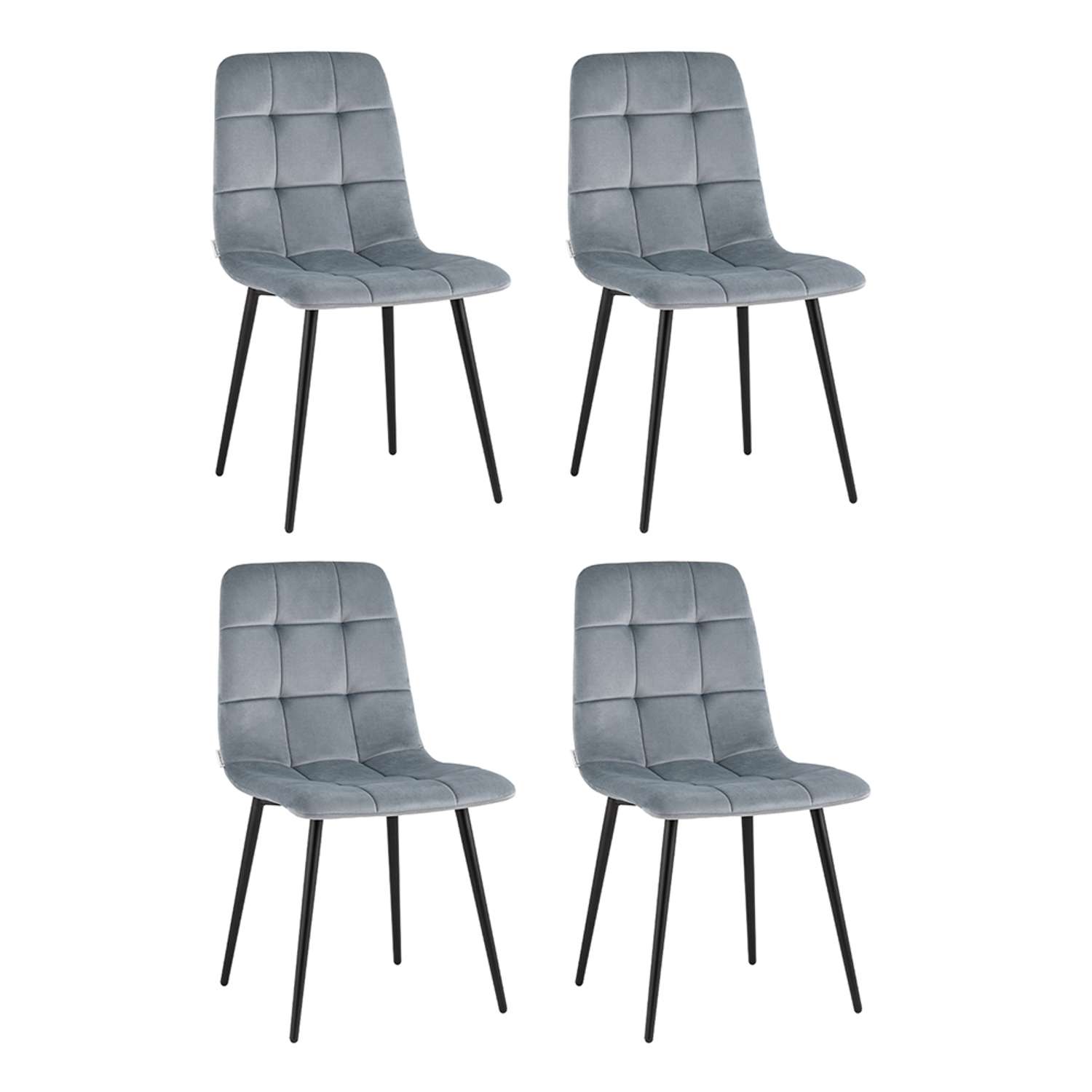 Комплект стульев Stool Group Одди велюр серый 4 шт - фото 2