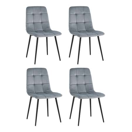 Комплект стульев Stool Group Одди велюр серый 4 шт
