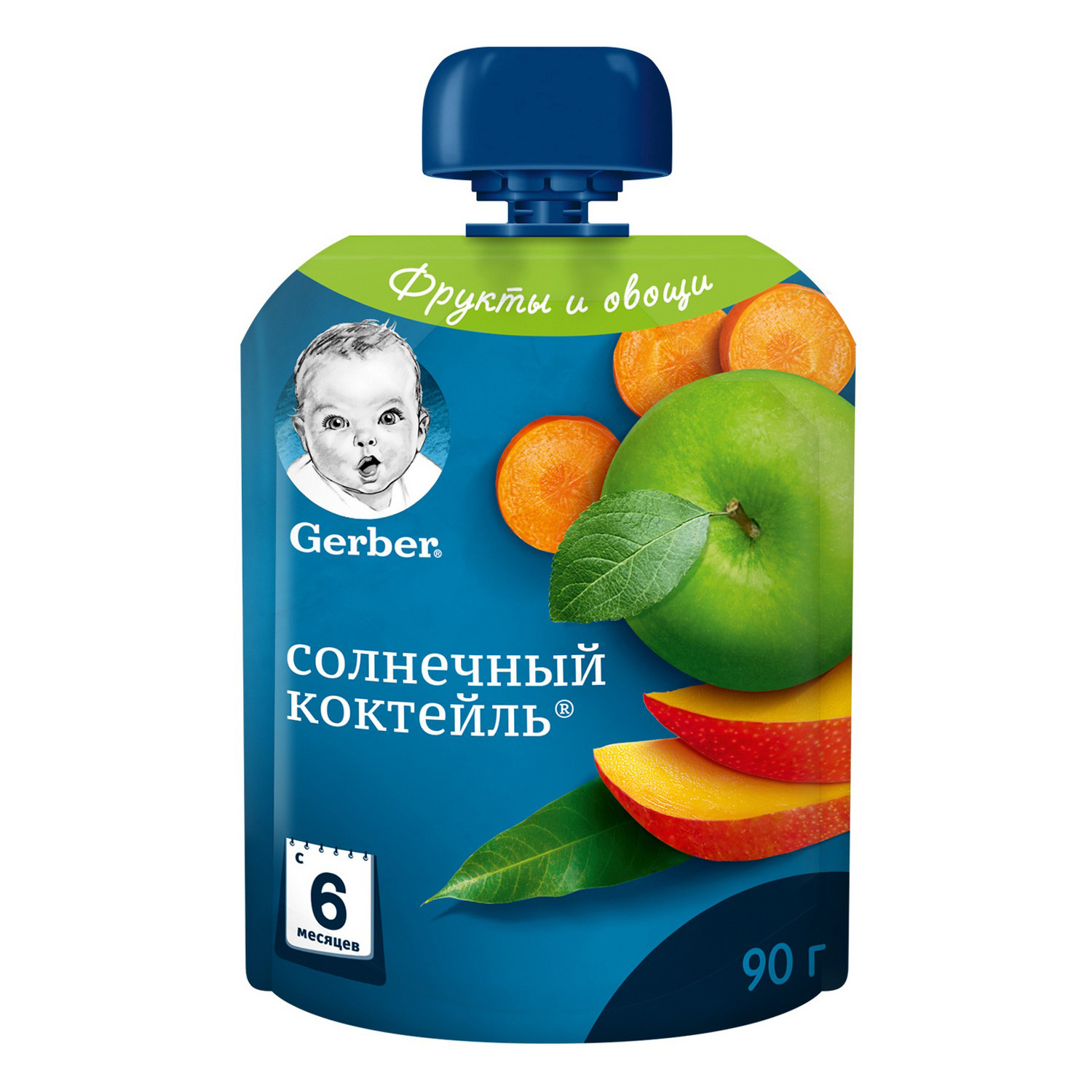 Пюре Gerber солнечный коктейль 90г с 6месяцев - фото 1