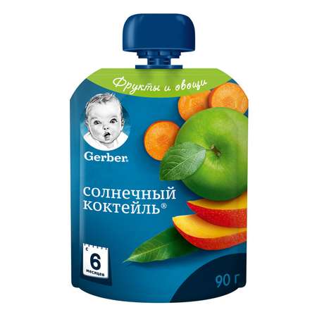 Пюре Gerber солнечный коктейль 90г с 6месяцев