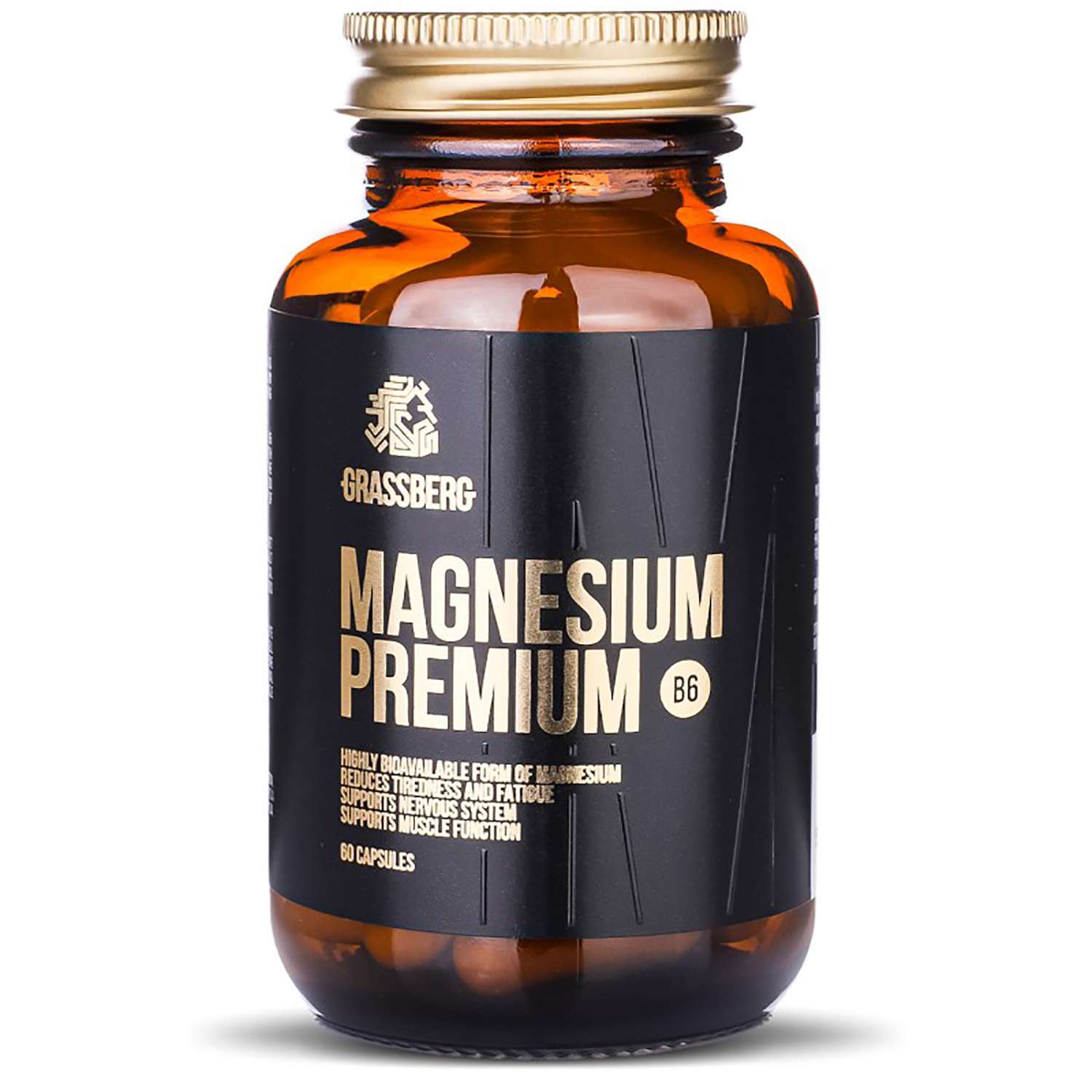 Биологиески активная добавка Grassberg Magnesium Premium B6 60капсул - фото 1