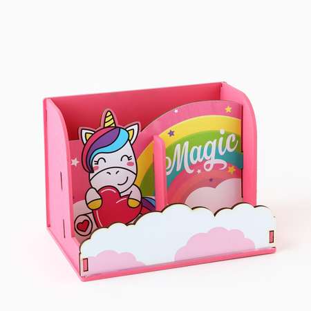 Органайзер для канцелярии Sima-Land с местом под телефон Magic, единорог