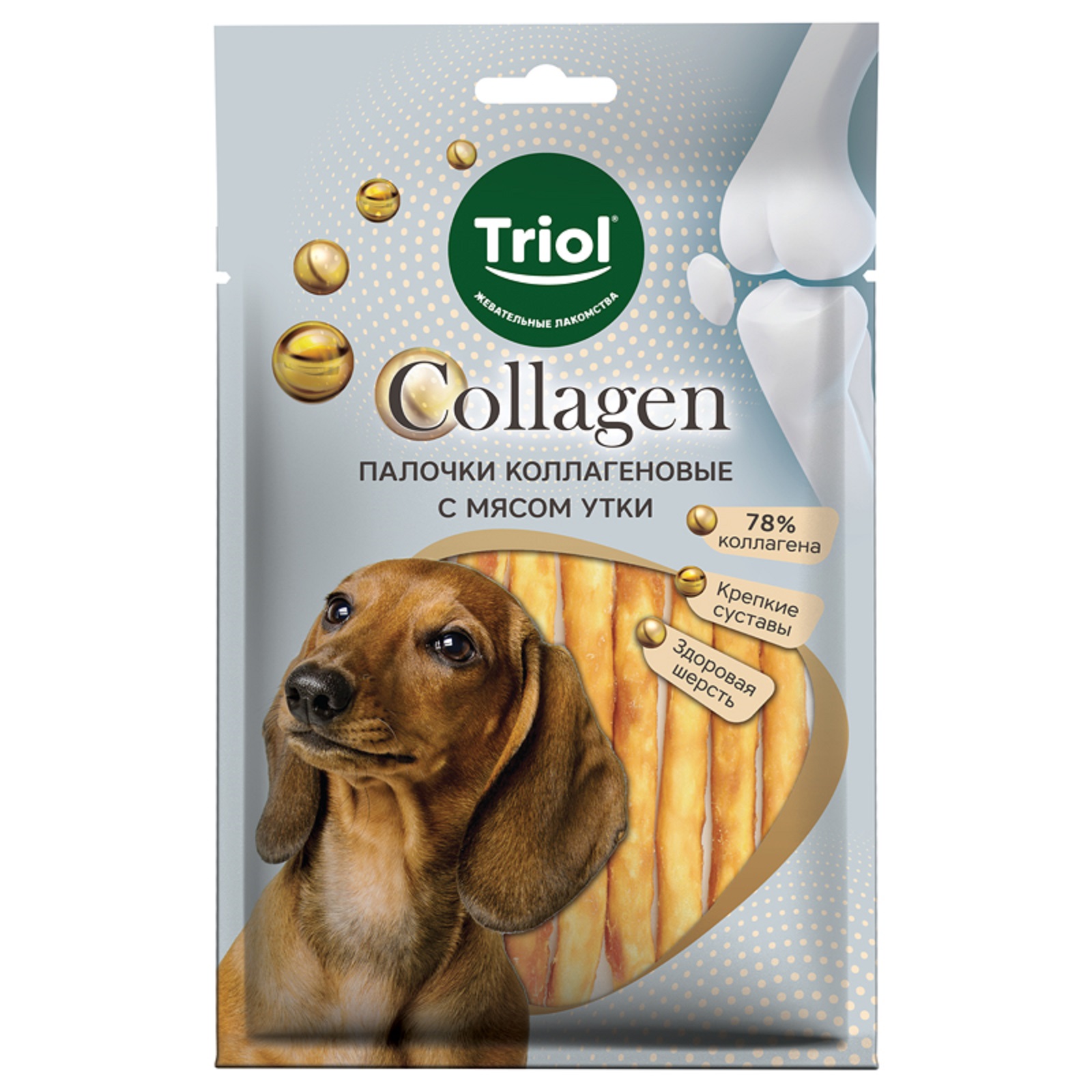 Лакомство для собак Triol Collagen 80г (10шт) Палочки коллагеновые с мясом утки - фото 1