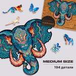 Пазл деревянный UNIDRAGON Вечный Слон размер 34 x 26 см 194 детали