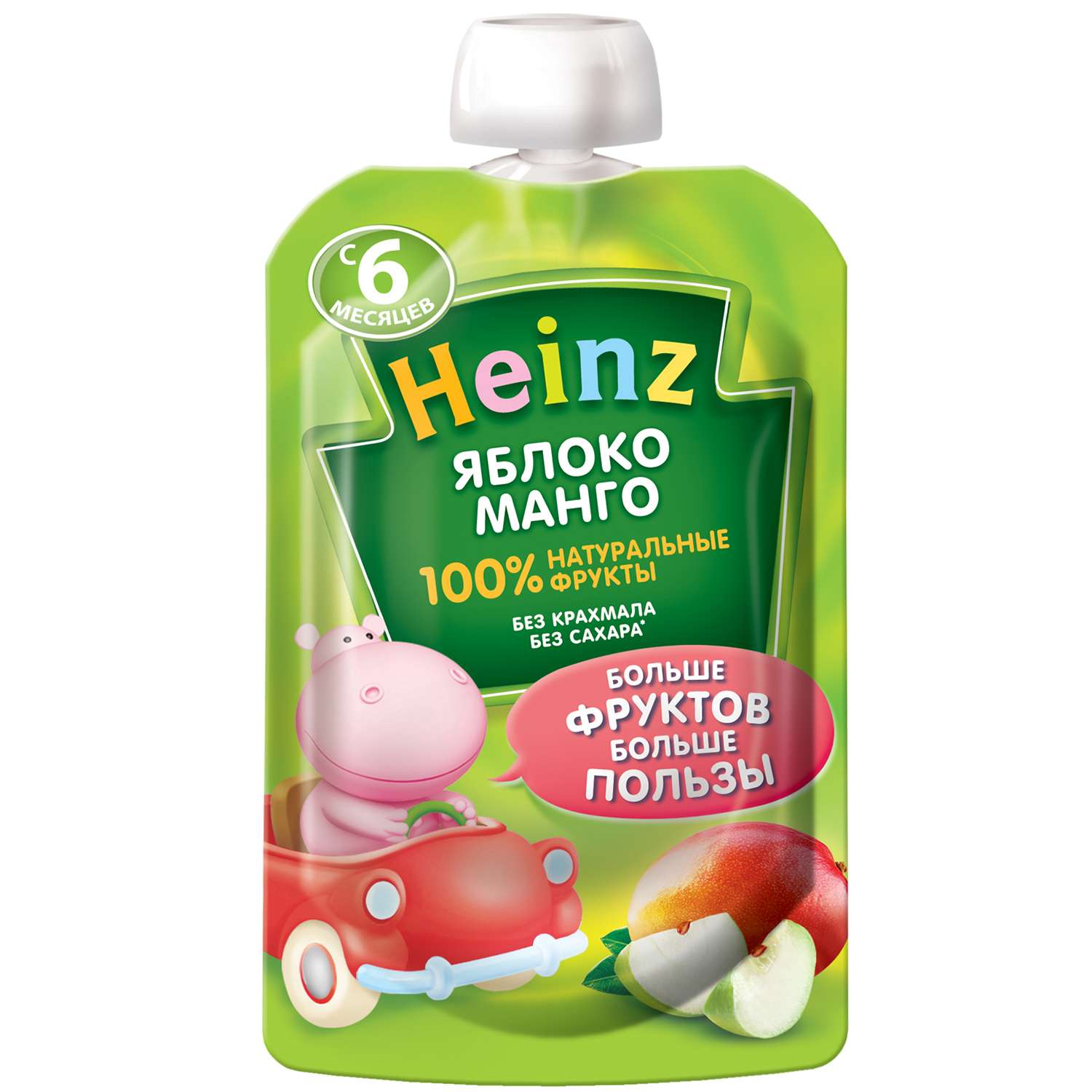 Пюре Heinz яблоко-манго пауч 90г/100г с 6месяцев - фото 1