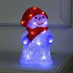 Светодиодная фигура Luazon «Снеговик в шарфе» 13 × 25 × 15 см акрил 30 LED 220 В свечение белое