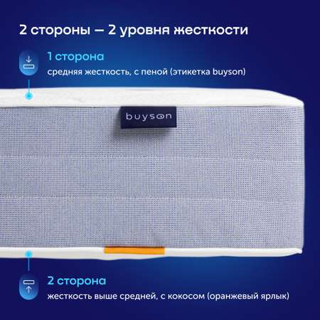 Матрас buyson BuyDouble, независимые пружины, 200х90 см