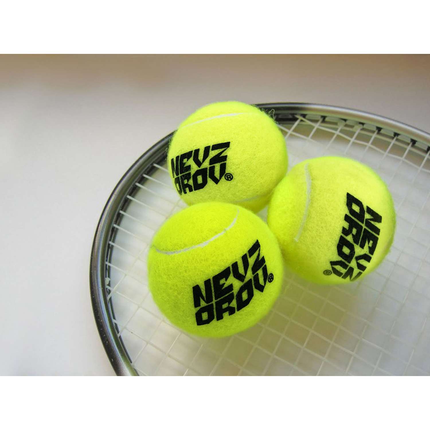 Мяч теннисный для детей NEVZOROV Team для игры массажа и стирки 3 штуки в банке - фото 13