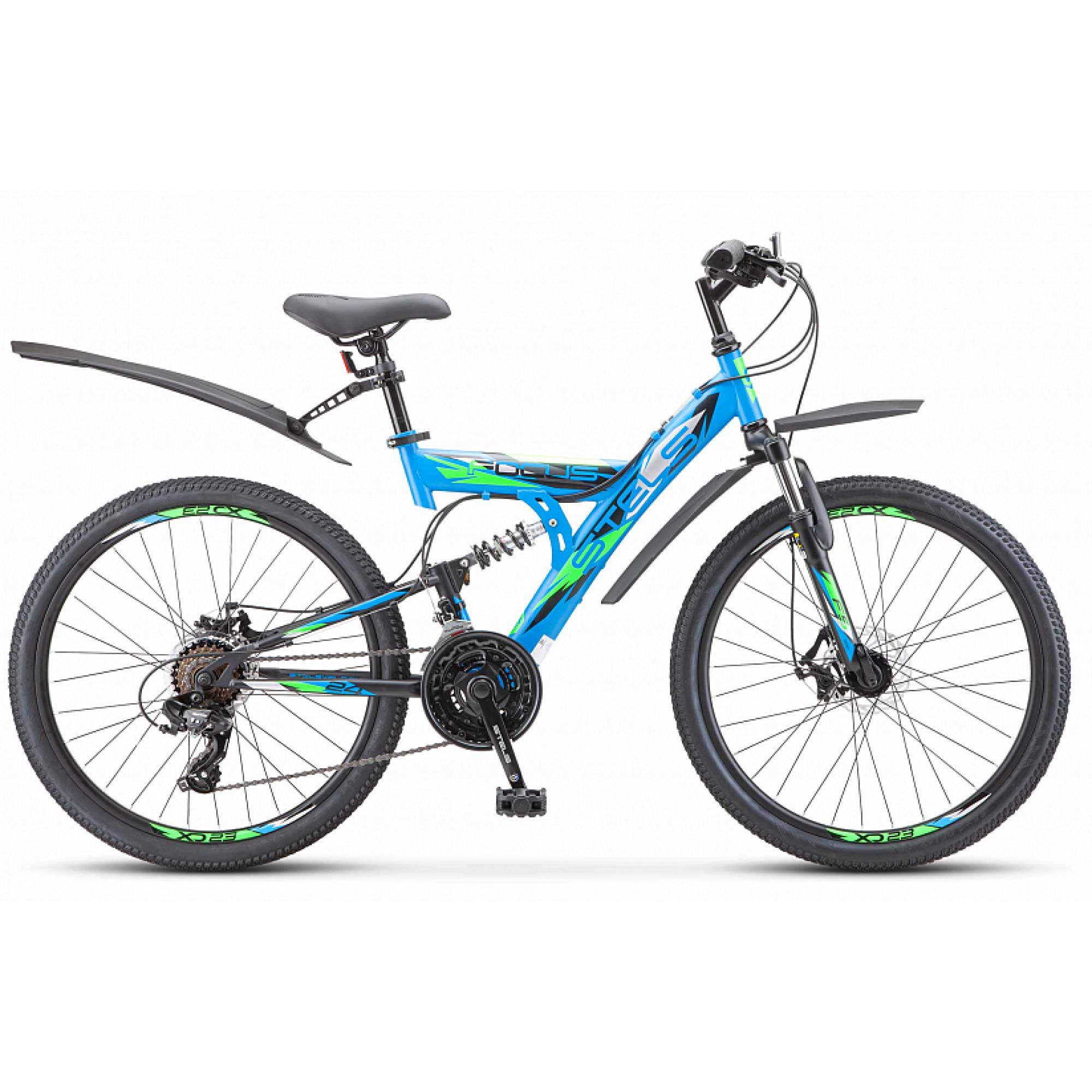 Велосипед STELS Focus MD 24 18-sp (V010) 16 синий/чёрный - фото 1