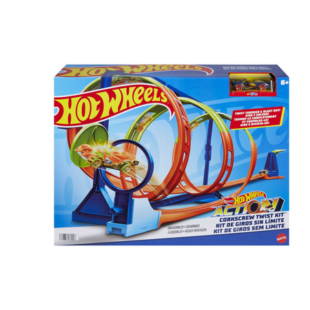 Трек Hot Wheels Action Corkscrew Twist с пусковой установкой