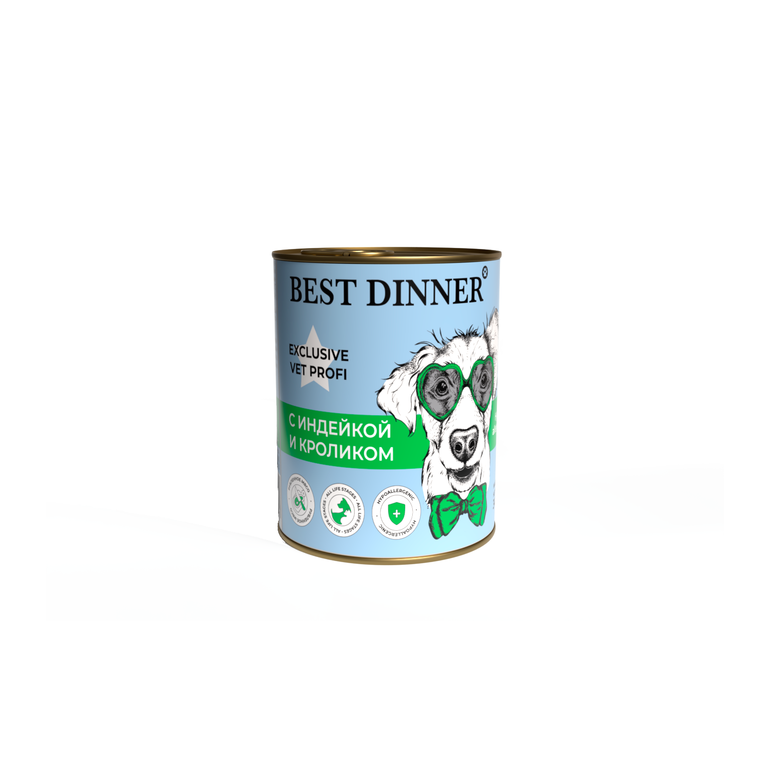 Корм для собак Best Dinner 0.34кг Exclusive Vet Profi Hypoallergenic с индейкой и кроликом - фото 1