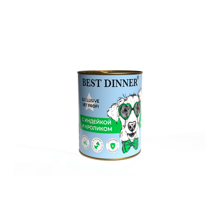 Корм для собак Best Dinner 0.34кг Exclusive Vet Profi Hypoallergenic с индейкой и кроликом