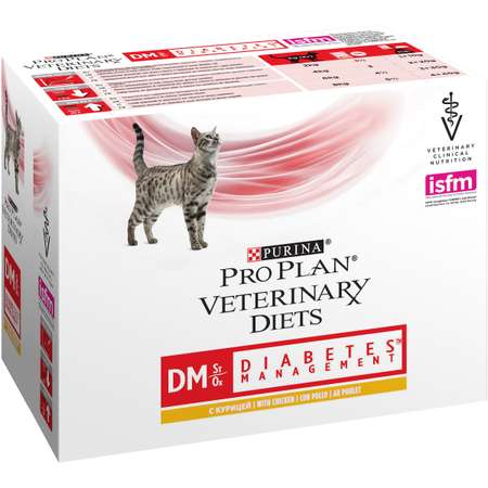 Корм для кошек Purina Pro Plan Veterinary diets DM при диабете курица 85г