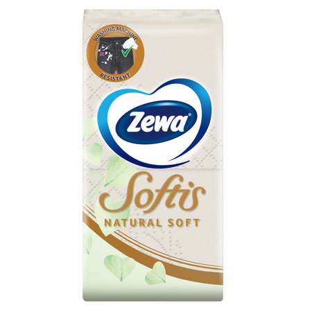 Платки носовые Zewa Natural Soft HA 4слоя 9шт