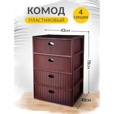 Комод elfplast прямоугольный Elegance коричневый